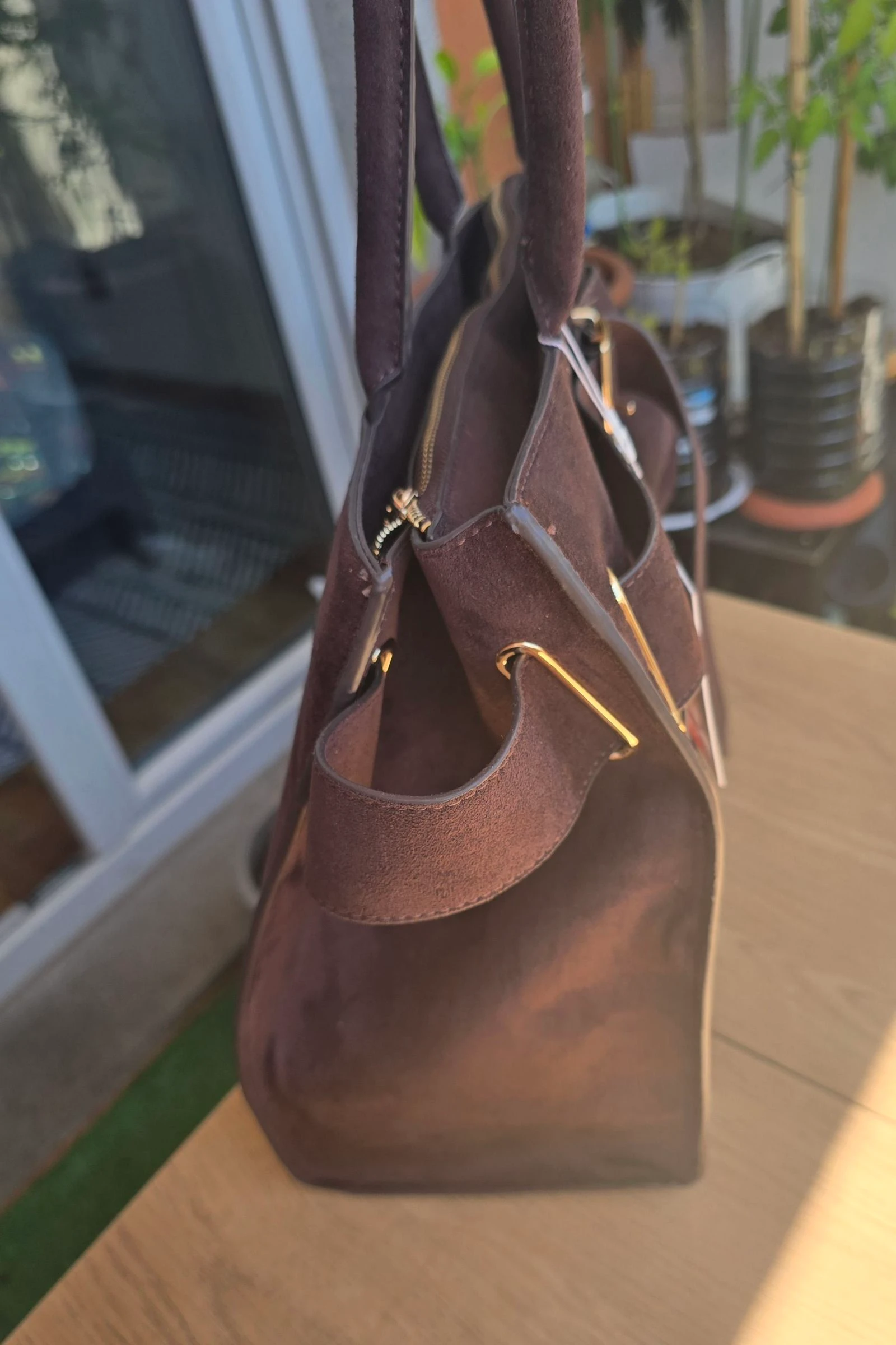 Sac Shopper Effet Daim avec Boucle de Ceinture Stradivarius Neuf Avec Étiquette – photo 4